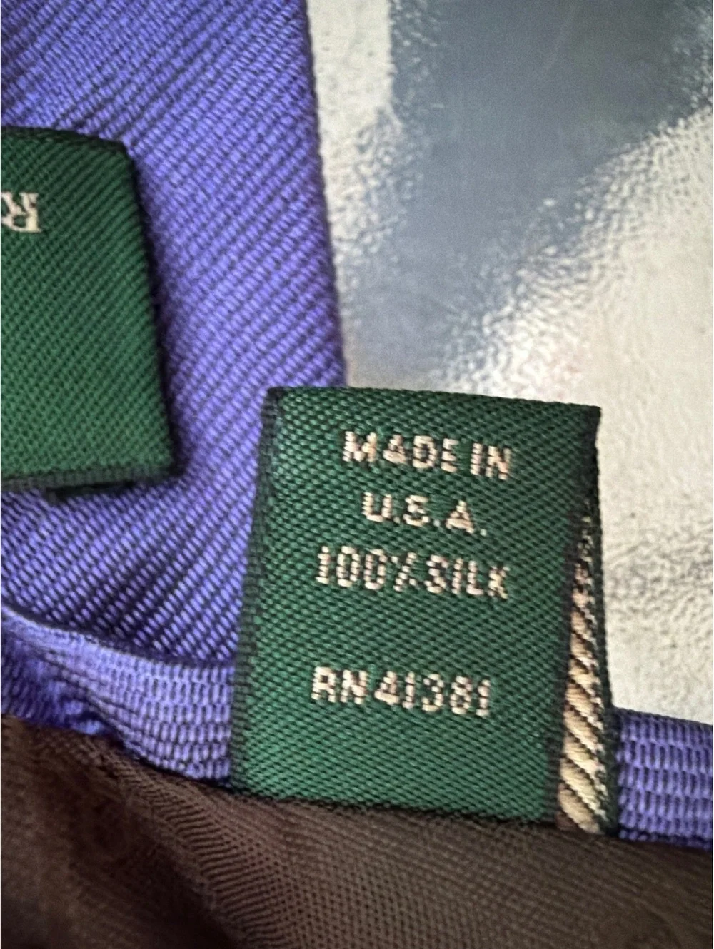 Vintage Lauren Ralph Lauren Men's Purple 100% Silk Tie Made in USA